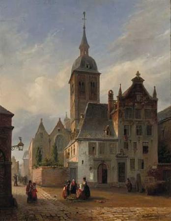 unknow artist On the sunlit church square oil painting image